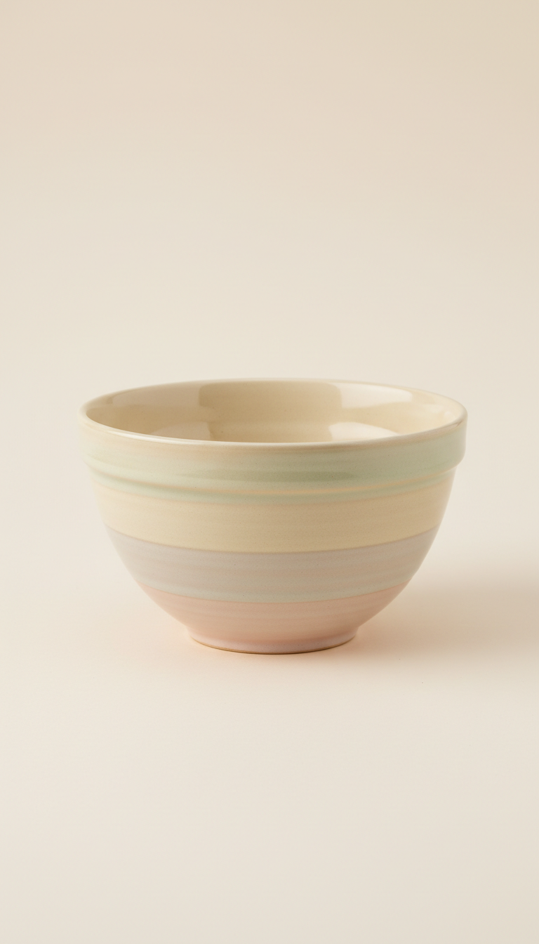 Ceramic Mixing Bowl in Buttercream