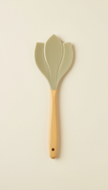 Wooden-Handled Spatula with Golden Petal Silicone